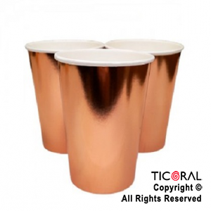 VASO POLIPAPEL ROSA GOLD 266CC x 6 UNIDADES